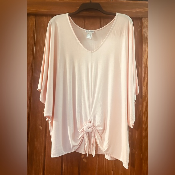 VENUS Tops - Venus Light Coral Tie-Front Top